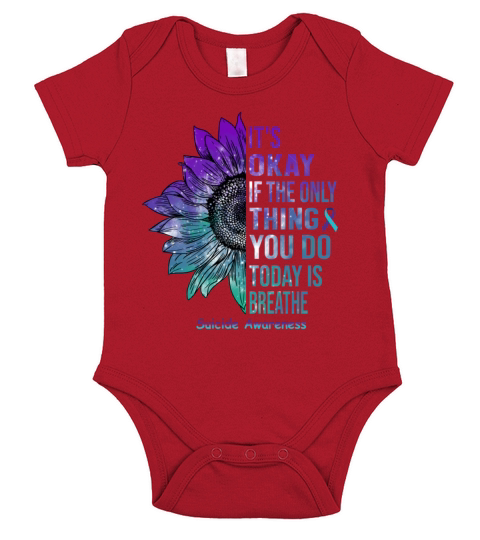 Suicide Awareness Shirt Sunflower Gift For Him her Short Sleeve Baby One-Piece