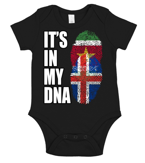 Surinamese And Icelandic Vintage Heritage DNA Flag Short Sleeve Baby One-Piece