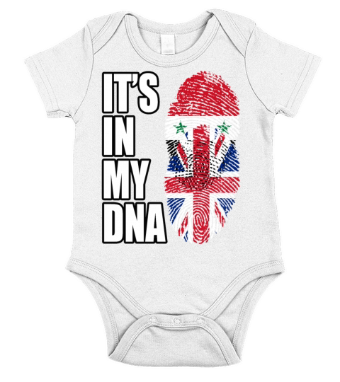 Syrian And British Vintage Heritage DNA Flag Short Sleeve Baby One-Piece