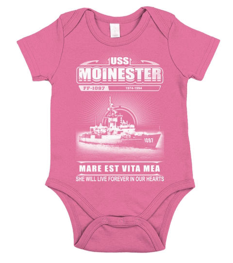 USS Moinester FF 1097 She will live forever in our heart Short Sleeve Baby One-Piece