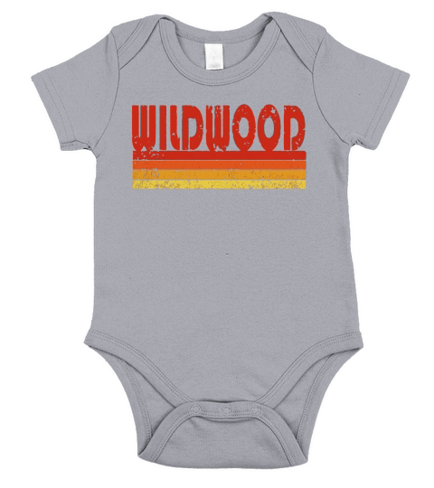 Vintage Retro Wildwood New Jersey T-Shirt Short Sleeve Baby One-Piece