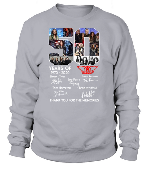 50 years of aerosmith 1970 2020 signatures thank you for the memories Sweatshirt Unisex