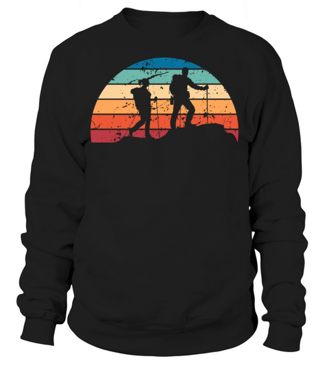 Retro Backpacking Sunset Vintage hiking Sunrise Sweatshirt Unisex