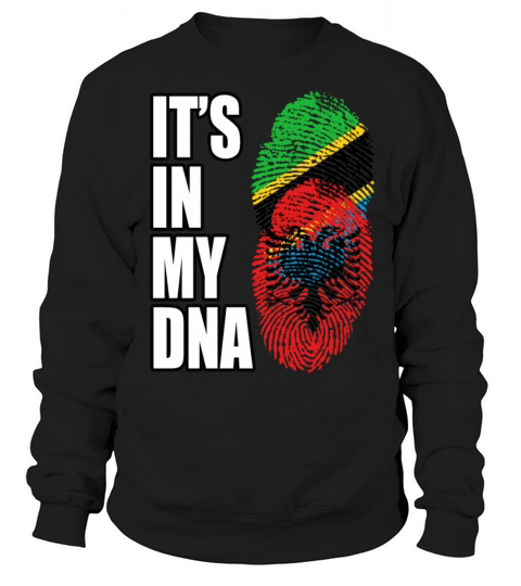 Tanzanian And Albanian Vintage Heritage DNA Flag Sweatshirt Unisex