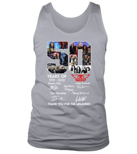 50 years of aerosmith 1970 2020 signatures thank you for the memories Tank Top Unisex