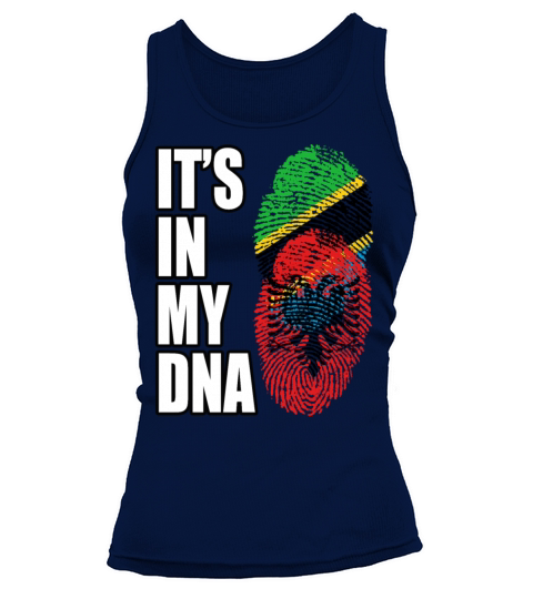 Tanzanian And Albanian Vintage Heritage DNA Flag Tank top Woman