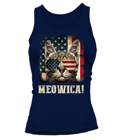Vintage Meowica Merica 4th of July shirt Tank top Woman