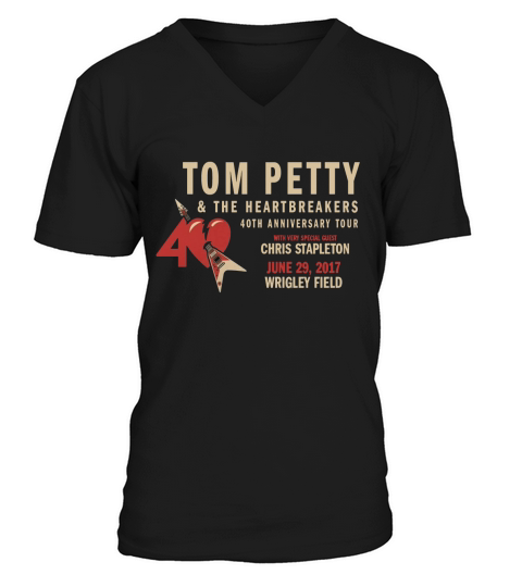 40TH ANNIVERSARY TOUR TOM PETTY V-Neck T-shirt
