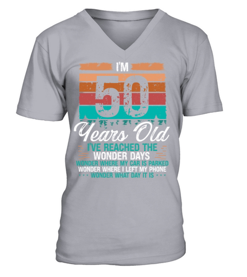 50th Birthday Idea Birthdays Retro 50 Years Old V-Neck T-shirt