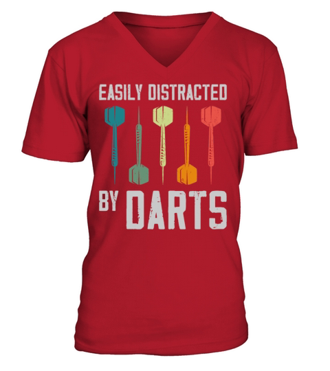 Darts Vintage Retro Arrows Easily V-Neck T-shirt