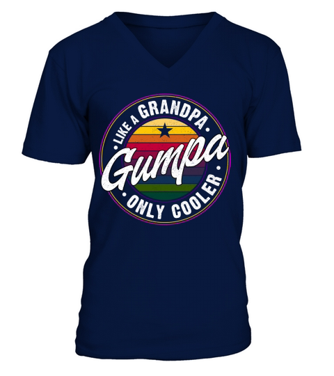 Gumpa Like A Grandpa Only Cooler Vintage Funny Gift V-Neck T-shirt