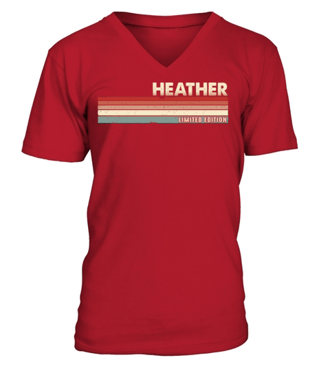 Heather Funny Retro Vintage Name surname 80s 90s V-Neck T-shirt