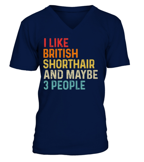 I Like British Shorthair And Maybe 3 People Retro V-Neck T-shirt