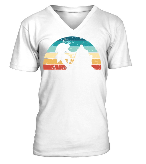 Retro Climbing Sunset Vintage Bouldering Sunrise V-Neck T-shirt