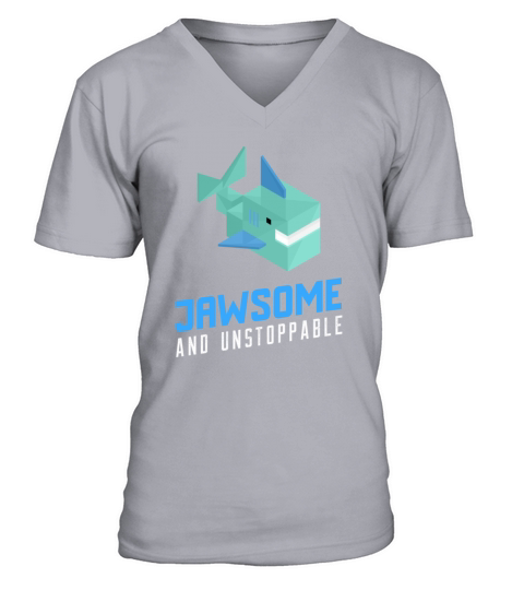 Shark Sayings Boys Jawsome And Unstoppable V-Neck T-shirt