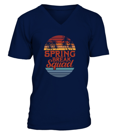 Spring Break Squad Sunset Vintage V-Neck T-shirt