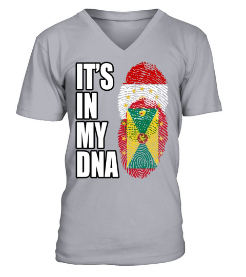 Tajikistani And Grenadian Vintage Heritage DNA Fla V-Neck T-shirt