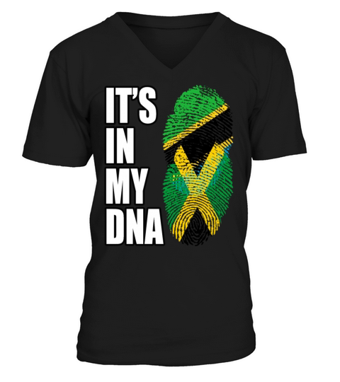 Tanzanian And Jamaican Vintage Heritage DNA Flag V-Neck T-shirt