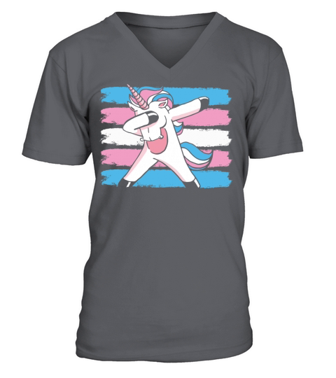 Transgender Unicorn Mythical Creature Trans Rights V-Neck T-shirt
