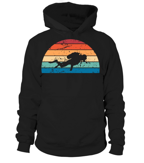 Retro Diving Sunset Vintage Diver Sunrise Hoodie Unisex