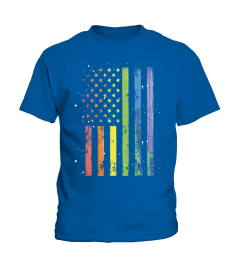 LGBT Community American Flag Rainbow Colors Gay Kids T-Shirt