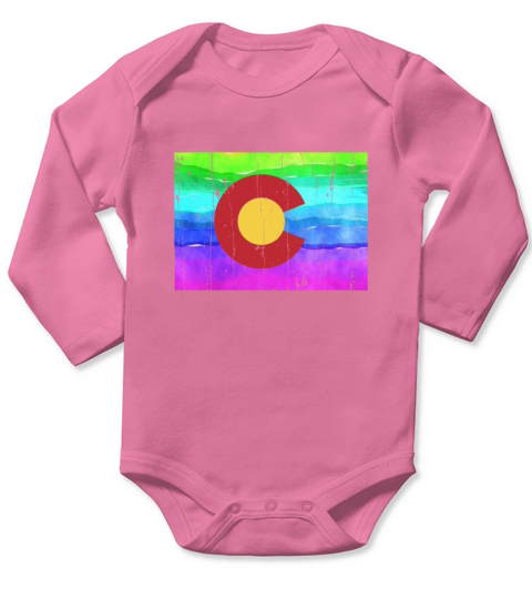 America State Of Colorado Gay Pride LGBT Pride Long Sleeve Baby One-Piece