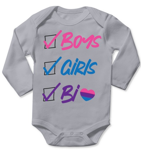 Bisexual Bi Pride Flag Boys Girls Long Sleeve Baby One-Piece