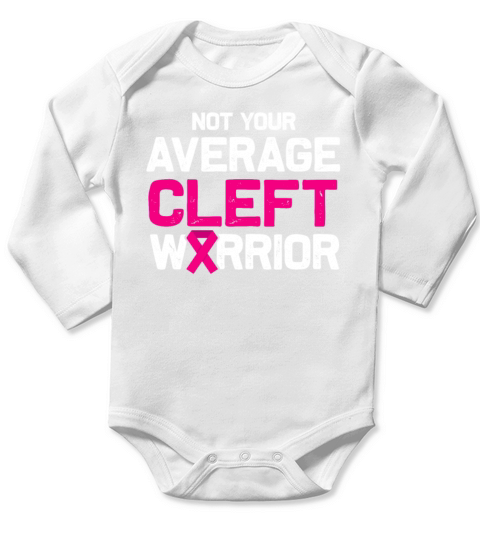 Cleft Palate Lip Supporting Strong Awareness print Long Sleeve Baby One-Piece