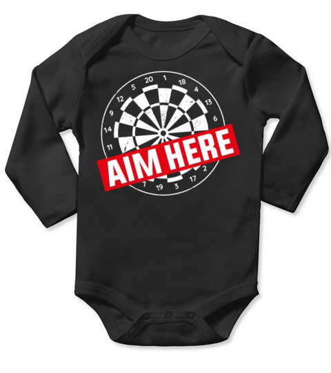 Darts Board Vintage Aim Here Long Sleeve Baby One-Piece