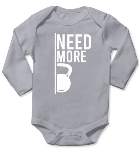 Need More Kettlebell Funny Workout Fitness Long Sleeve Baby One-Piece