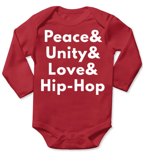 Peace Unity Love Hip Hop Long Sleeve Baby One-Piece