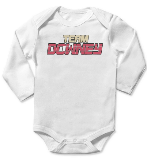 RDJS TEAM DOWNEY GREY HEATHERED Long Sleeve Baby One-Piece