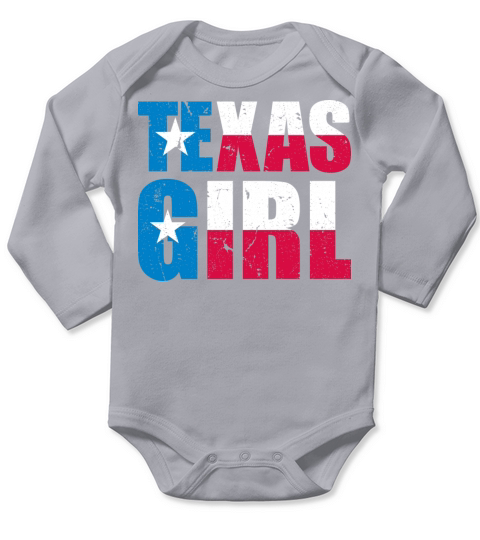 Texas Girl USA Vintage Distressed Flag Long Sleeve Baby One-Piece