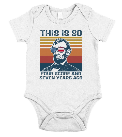 Abraham Lincoln this is so four score and seven years ago vintage Short Sleeve Baby One-Piece