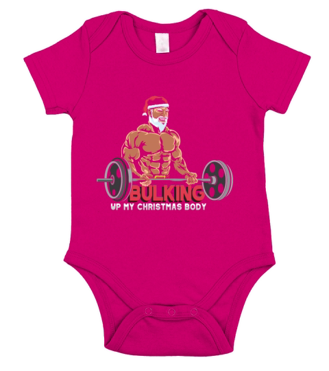 Bodybuilding Bodybuilder Christmas Santa Body Short Sleeve Baby One-Piece