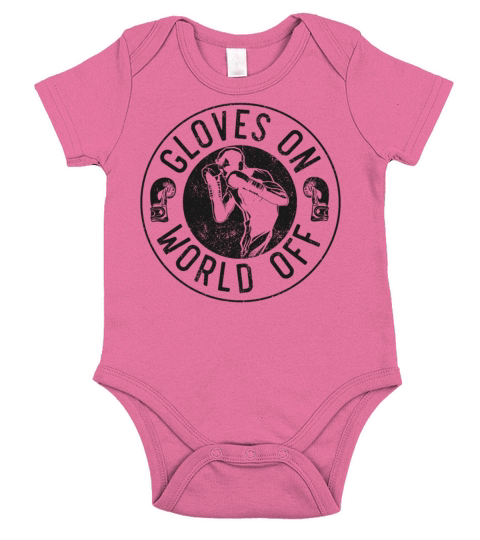 Boxing Vintage Gloves On World Off Short Sleeve Baby One-Piece