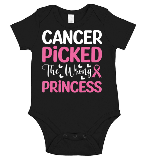 Breast Cancer Princess T Shirt Short Sleeve Baby One-Piece