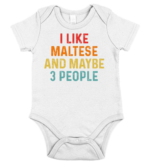 I Like Maltese And Maybe 3 People Retro Vintage Short Sleeve Baby One-Piece