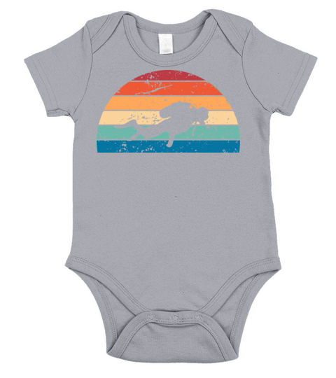 Retro Diving Sunset Vintage Diver Sunrise Short Sleeve Baby One-Piece