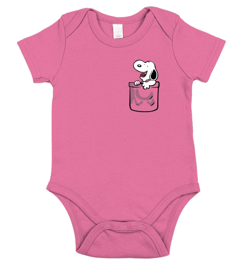 snoopy pocket Short Sleeve Baby One-Piece