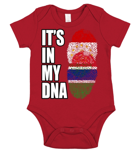 Tajikistani And Gambian Vintage Heritage DNA Flag Short Sleeve Baby One-Piece