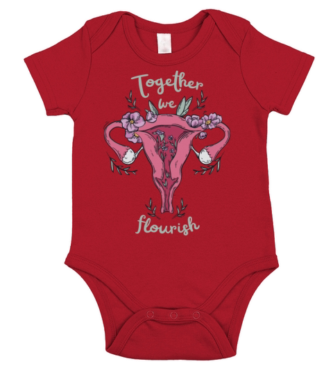 Women Empowerment Quote Flourishing Uterus Short Sleeve Baby One-Piece