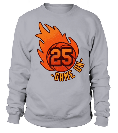 Athlete Ball Fire Game Sport Number 25 Basketball Sweatshirt Unisex