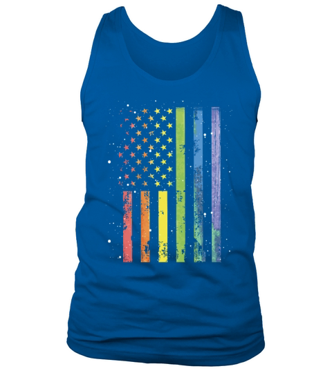 LGBT Community American Flag Rainbow Colors Gay Tank Top Unisex