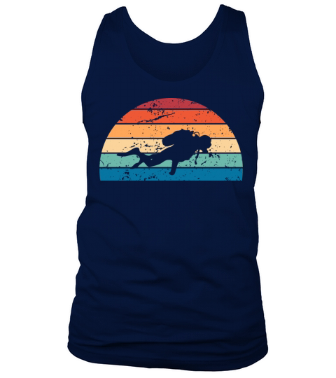 Retro Diving Sunset Vintage Diver Sunrise Tank Top Unisex