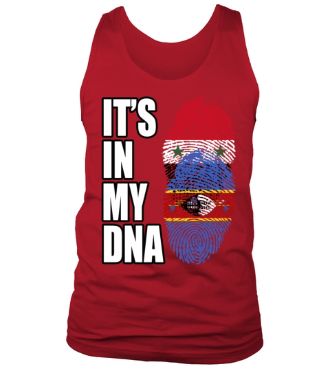 Syrian And Swazi Vintage Heritage DNA Flag Tank Top Unisex