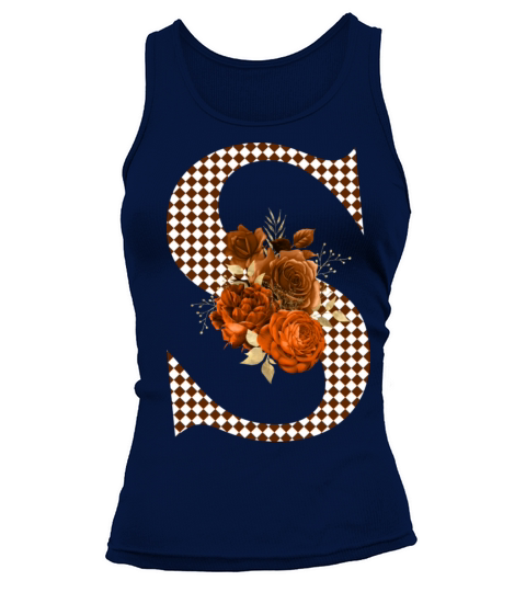 Harlequin Brown Floral Monogram Letter S Tank top Woman