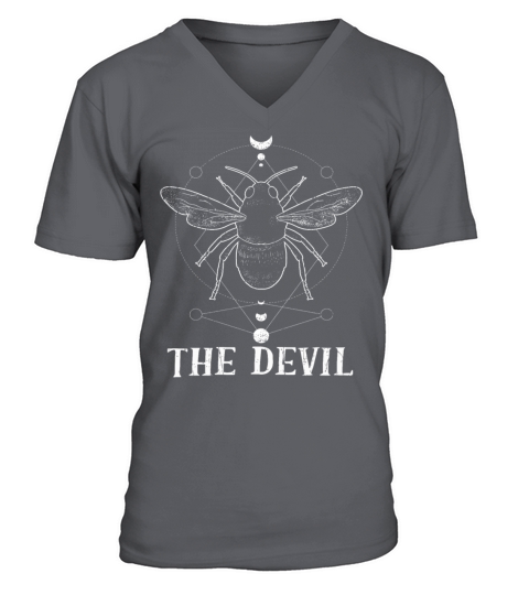 Bee Tarot Card Occult Club Devil Gothic V-Neck T-shirt