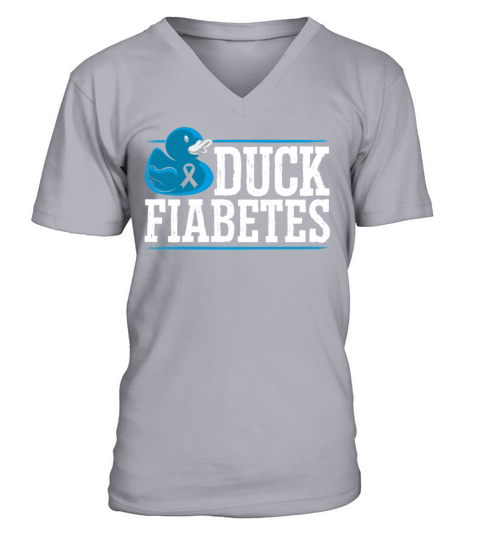 Duck Fiabetes Diabetes Awareness Month Insulin V-Neck T-shirt