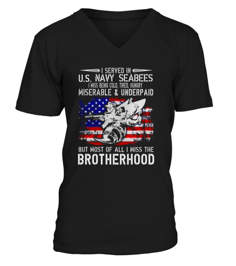 I Served In Us Navy Seabees T-Shirt-Cool Veteran Shirt V-Neck T-shirt